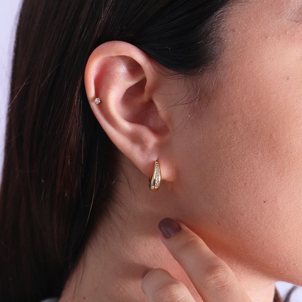Tn02274-Do Brinco De Argolinha Articulada Cravejada Cristal (13mm)