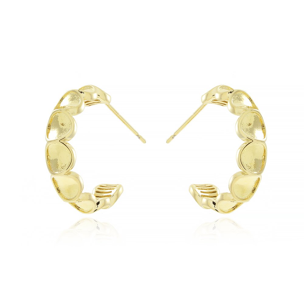 Tn03040-Do Brinco Meia Argola Detalhada (21mm)