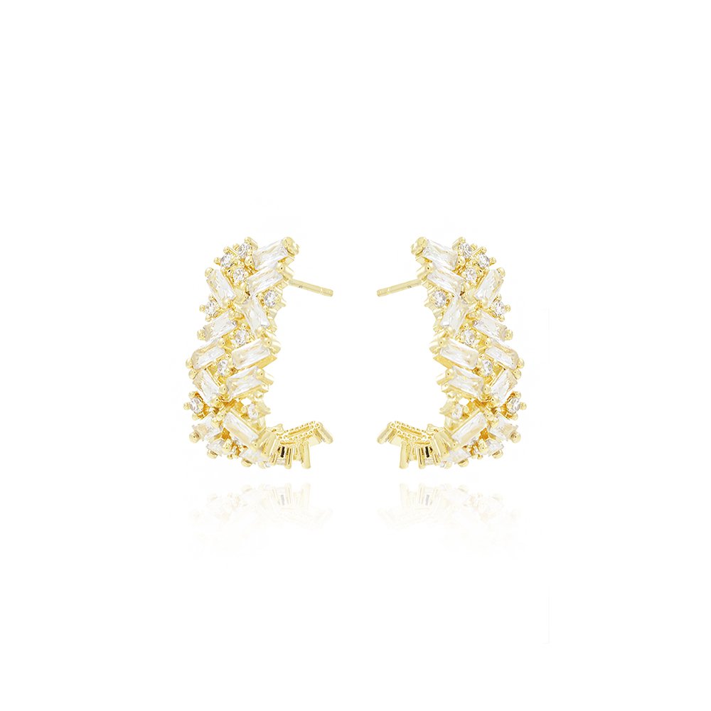 Tn03057-Do Brinco Meia Argola Cravejada De Zircônias (22mm)