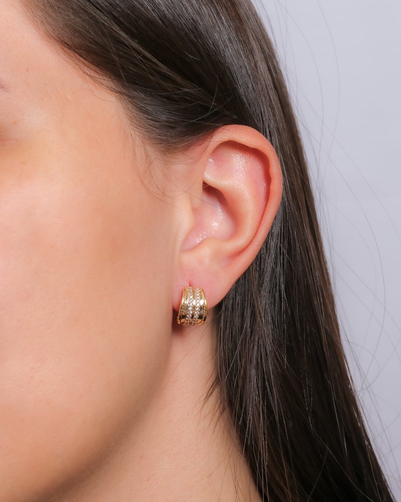 Tn03072-Do Brinco Meia Argolinha Cravejada De Zircônias