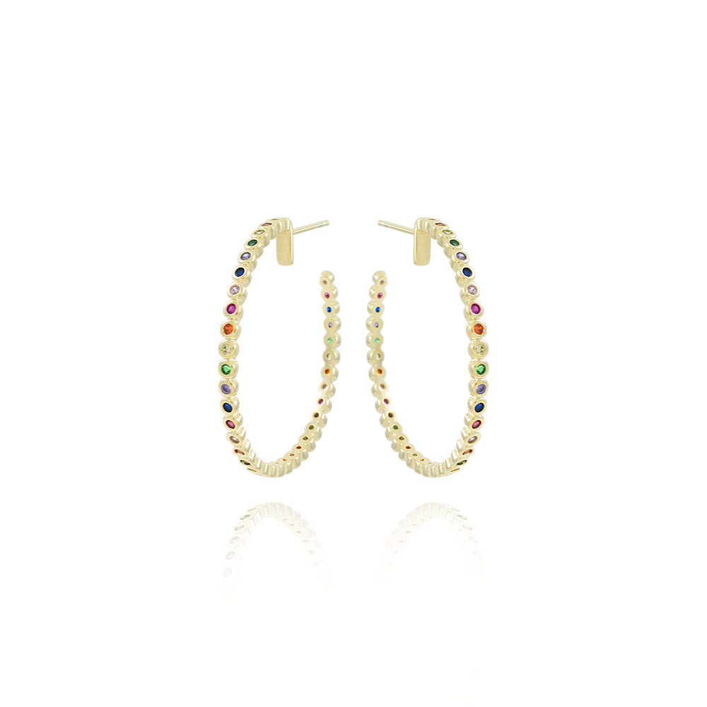 Tn03073-Do Brinco Meia Argola Colorido.