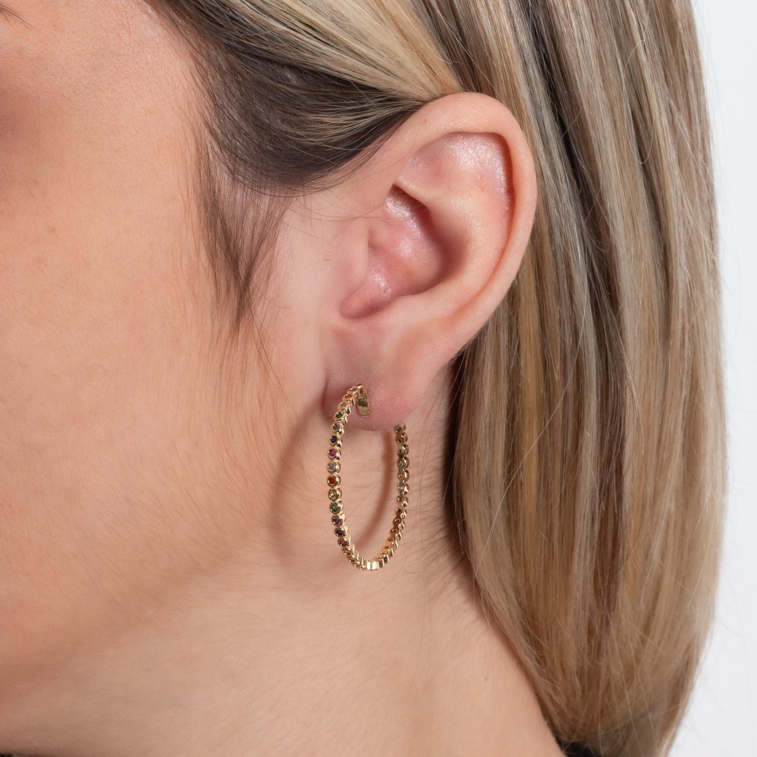 Tn03073-Do Brinco Meia Argola Colorido.