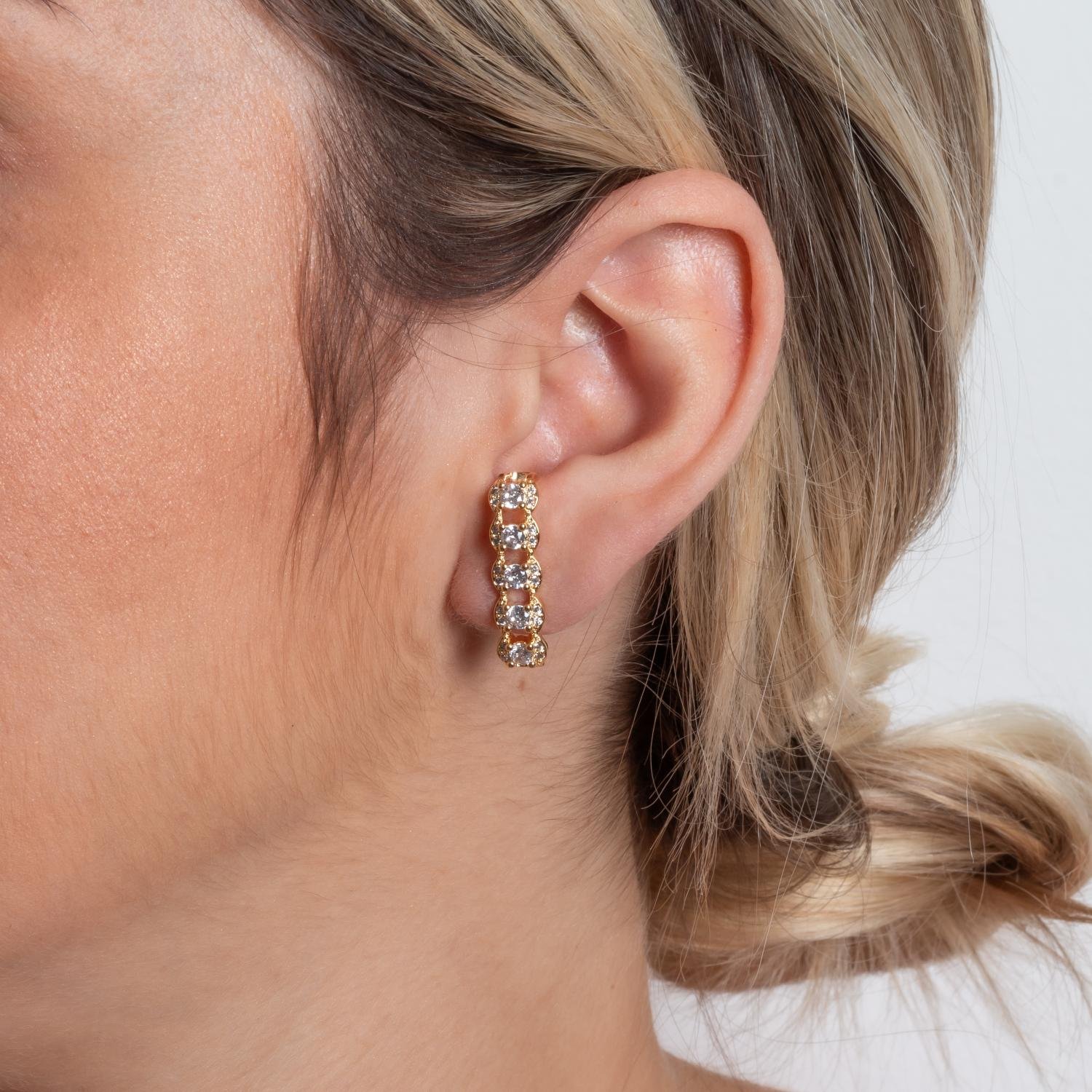 Tn03087-Do Brinco Ear Hook Cravejado Cristal.