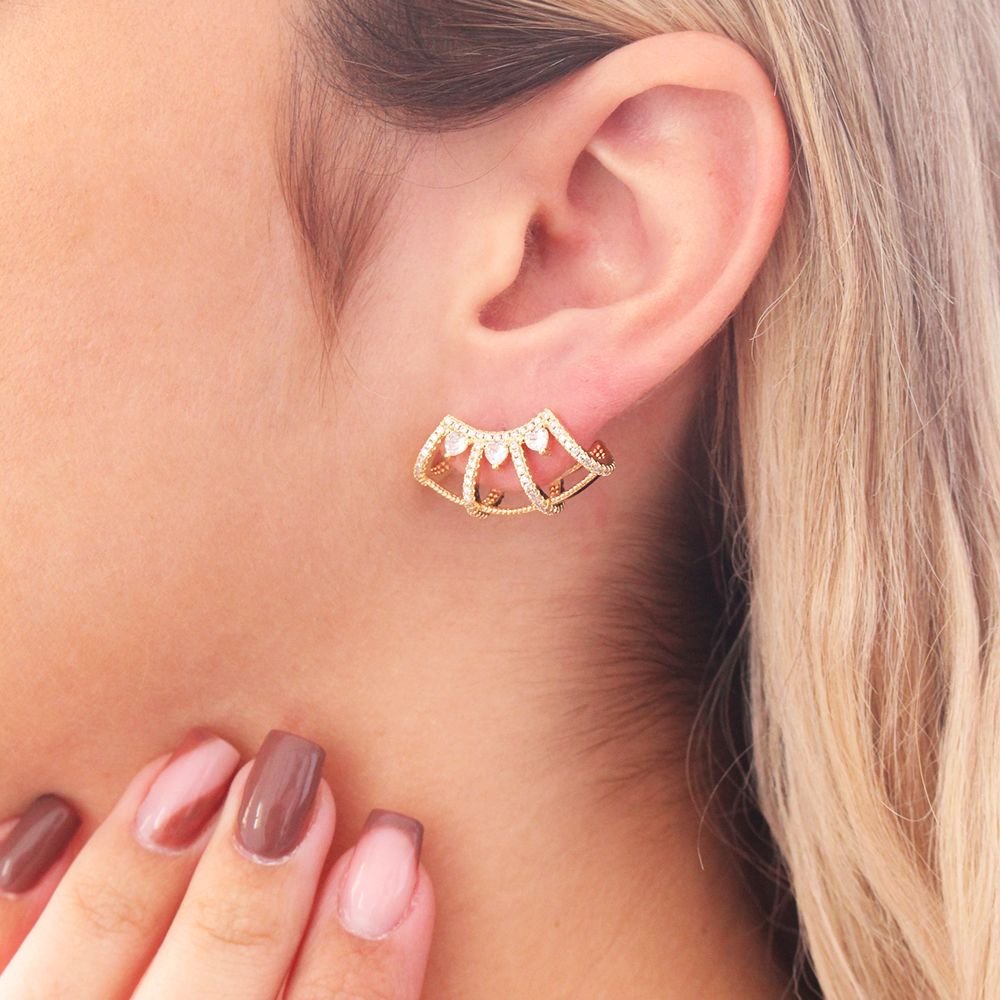 Tn03099-Do Brinco Ear Hook Cravejado De Zircônias