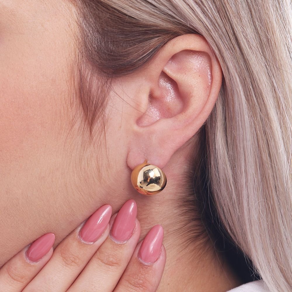 Tn03153-Do Brinco De Argola Design De Esfera (16mm)