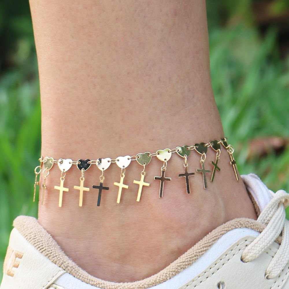 Tor-1085-Fo Tornozeleira Cruz E Corações