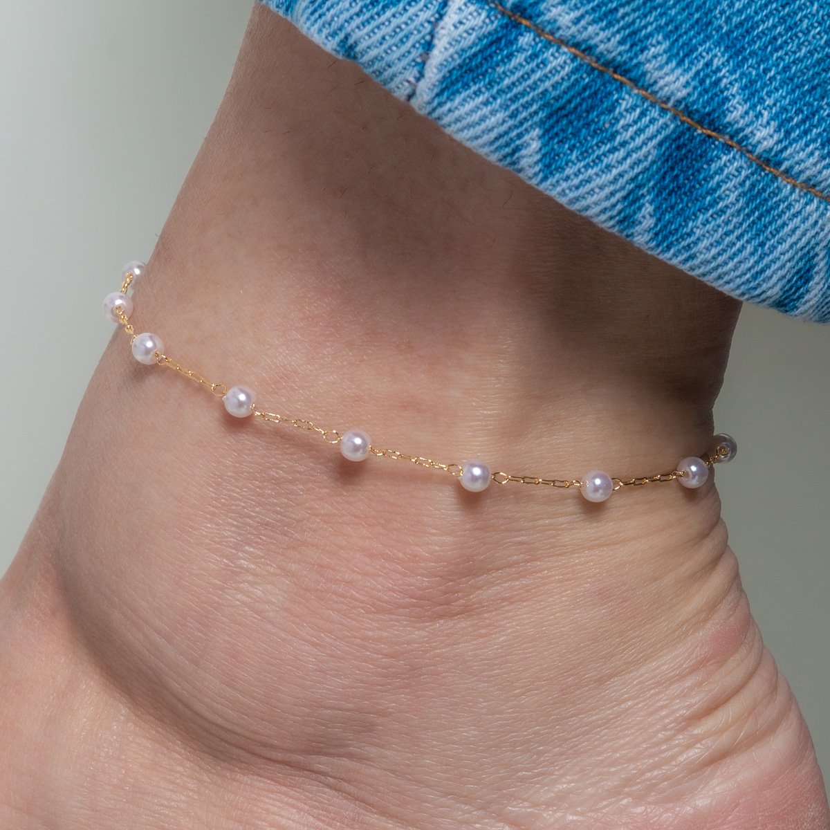 Tor-1155-Fo Tornozeleira De Pérolas.