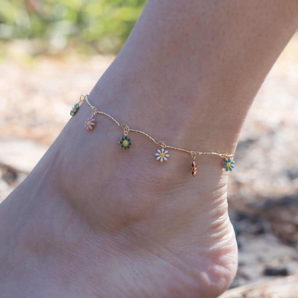Tor-226-Fo Tornozeleira De Florzinhas Coloridas