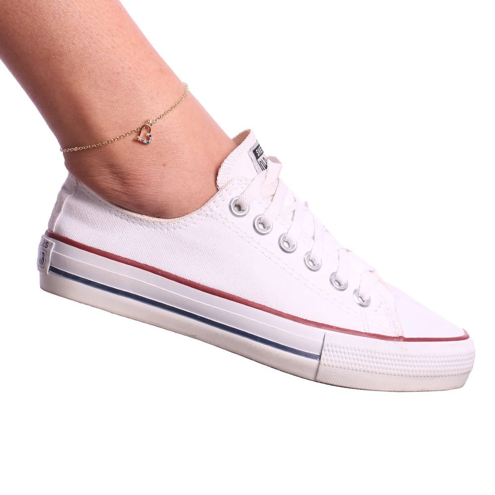 Tor-253-Fo Tornozeleira De Coração Cravejado De Zircônias Cristal.