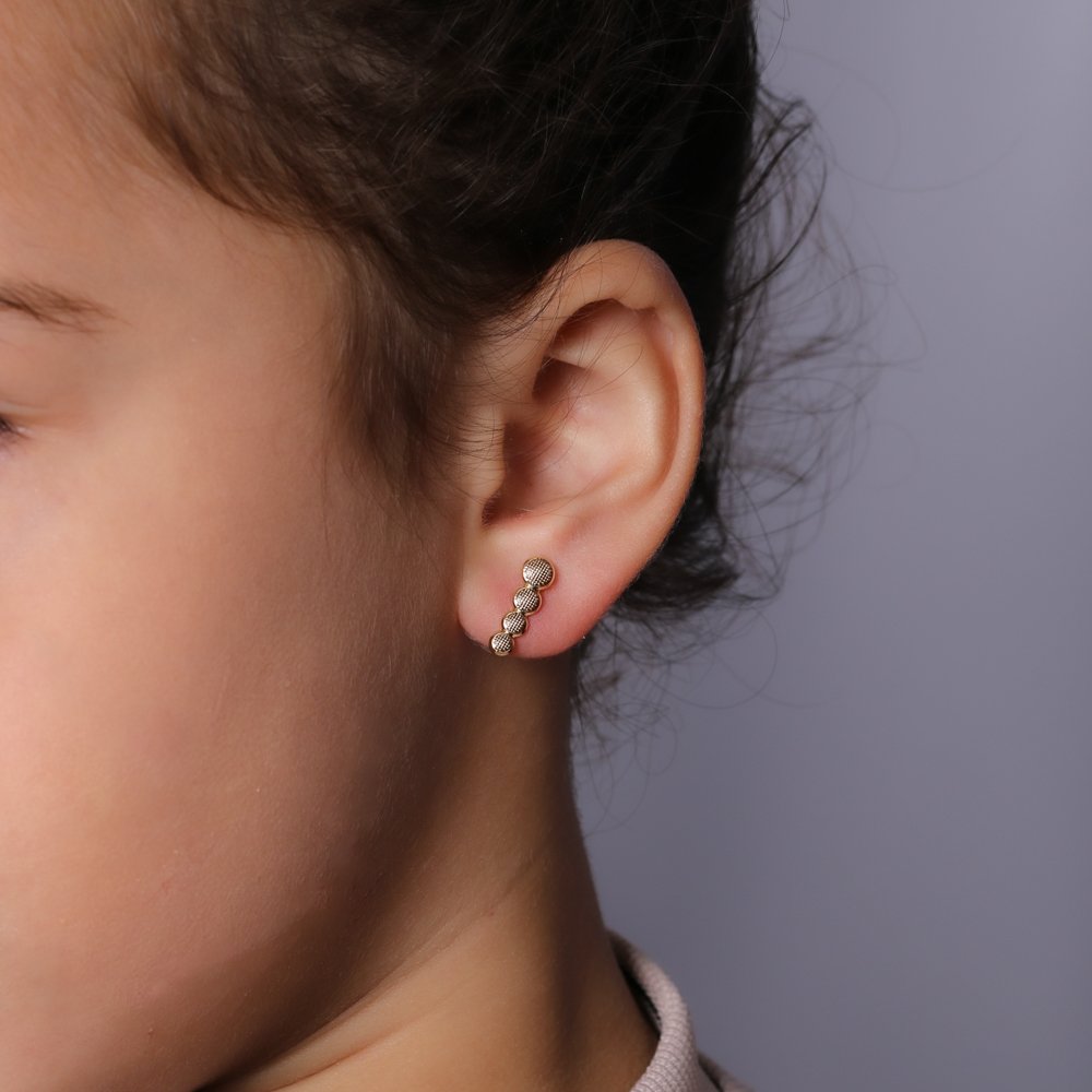TRIO-1053-DO TRIO DE BRINCOS BABY EAR CUFF BOLINHAS
