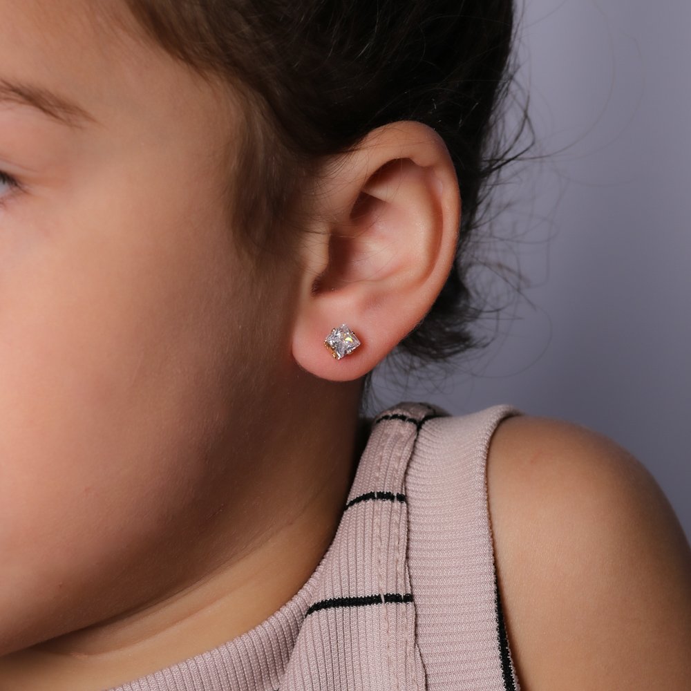 Trio-1089-Do (Baby) Trio De Brincos Ponto De Luz Quadrado