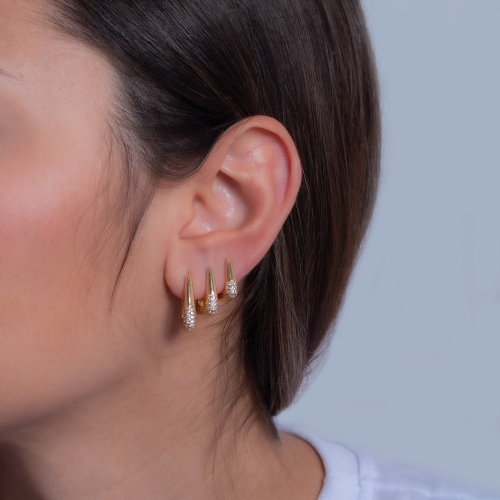 Trio-1091-Do Trio De Brincos De Argolas Articuladas Cristais.