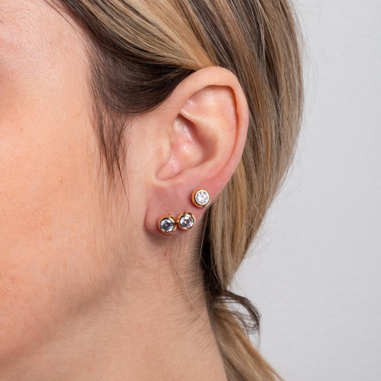 Trio-1117-Do Trio De Brincos Pontos De Luz Cristal.