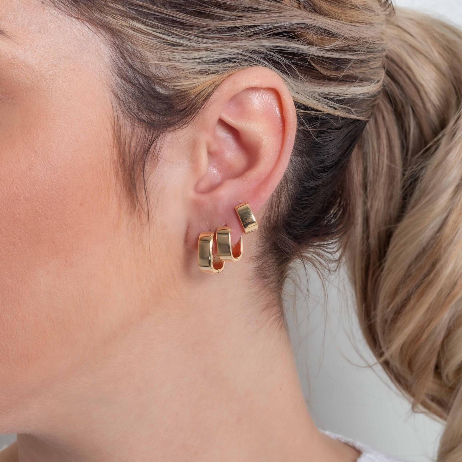 Trio-1136-Do Trio De Brincos De Argolas Articuladas Quadradas Lisas (10mm/12mm/15mm).