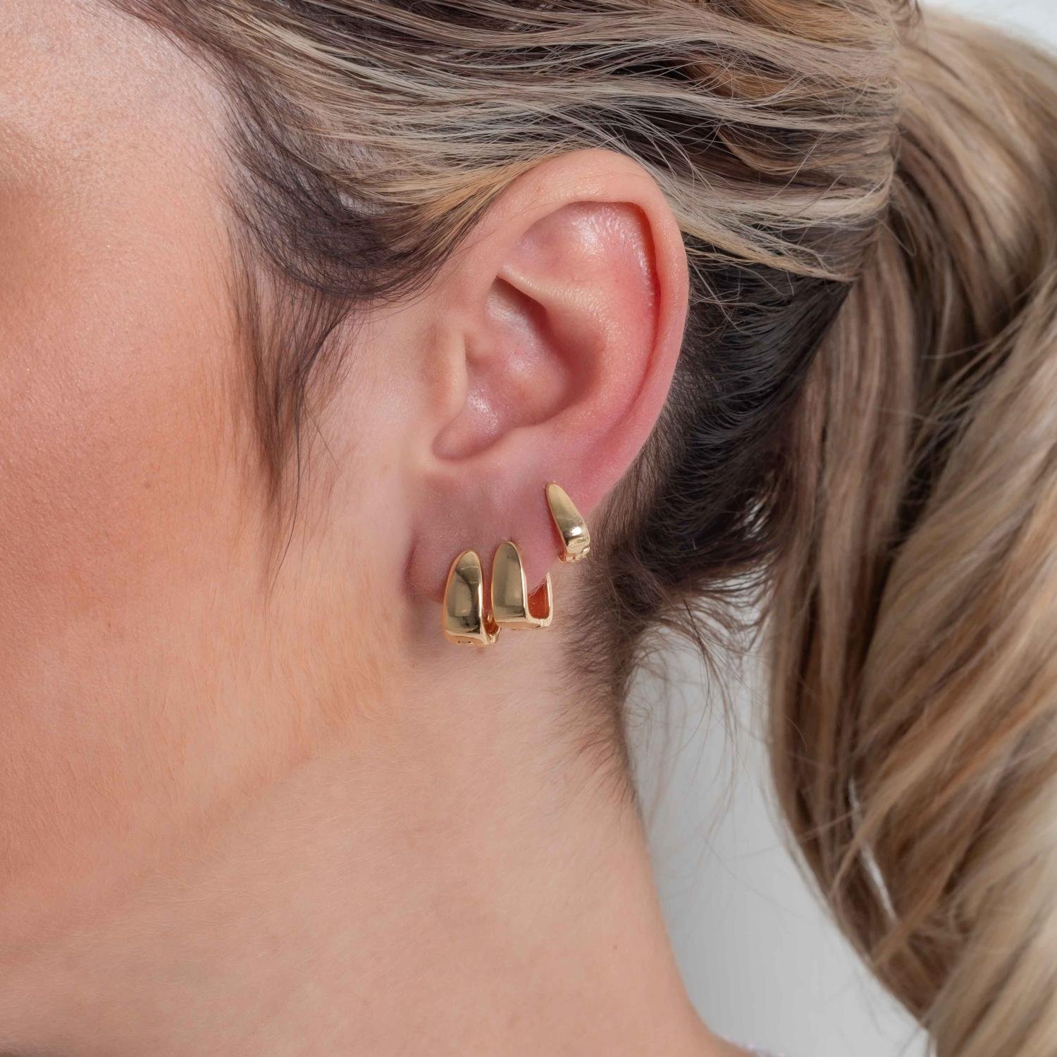 Trio-1144-Do Trio De Brincos De Argolas Articuladas Quadradas Lisas (10mm/12mm/13mm).