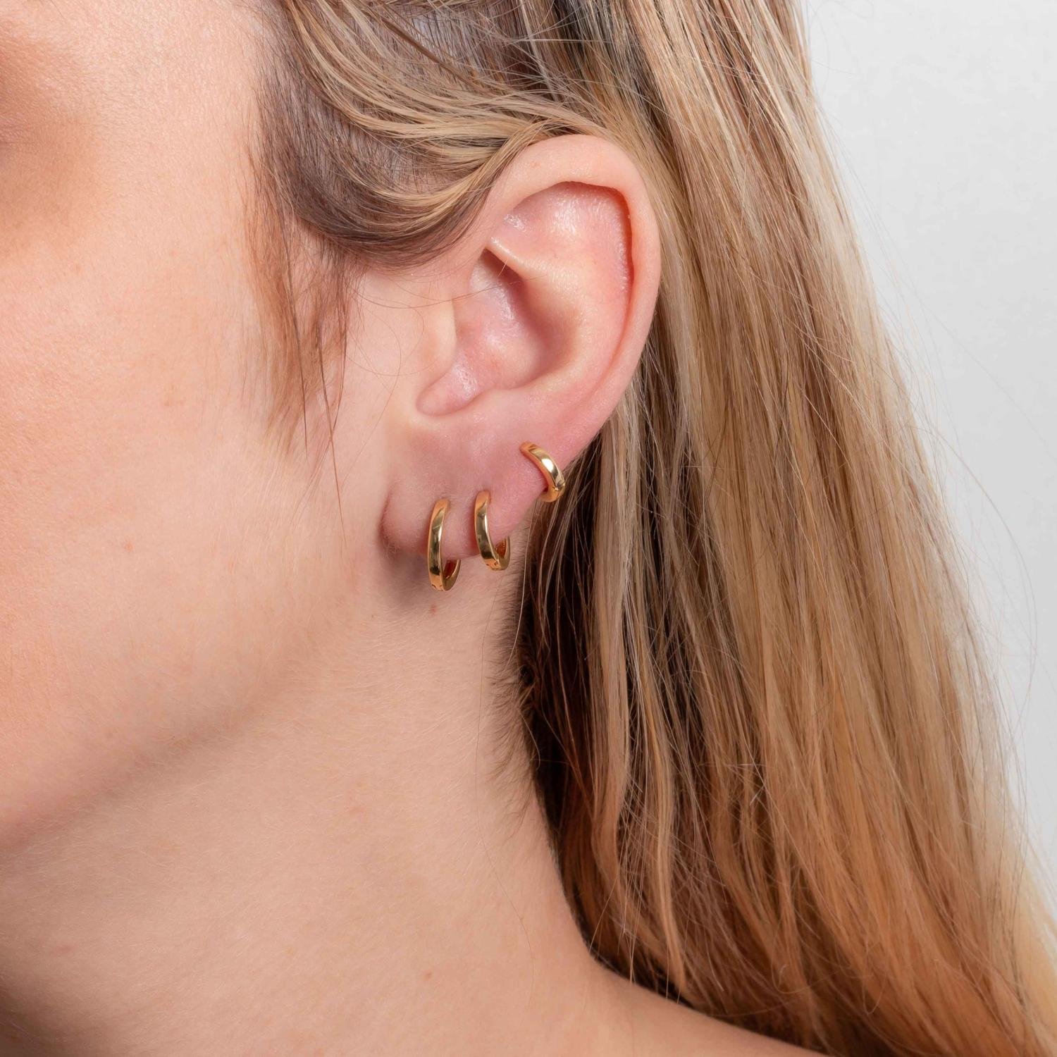 Trio-1147-Do Trio De Brincos Deargolas Articuladas Lisas (9mm/14mm/13mm).