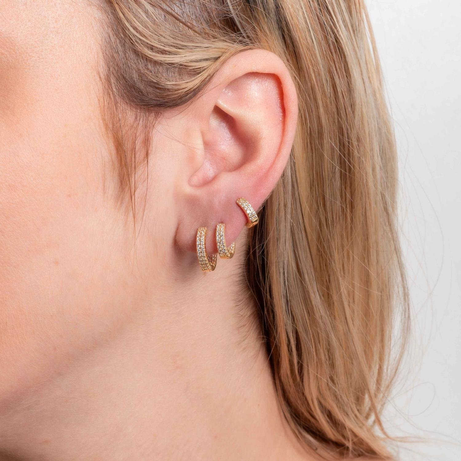 Trio-1148-Do Trio De Brincos De Argolas Articuladas Cravejadas Dentro E Fora Cristal (9mm/11mm/13mm).