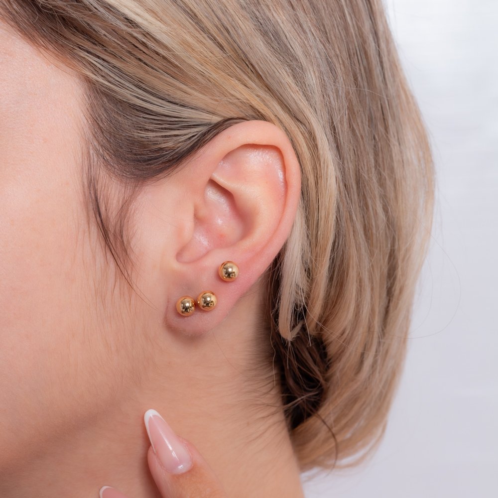 Trio-279-Do Trio De Brincos Bolinhas Lisas (6mm)