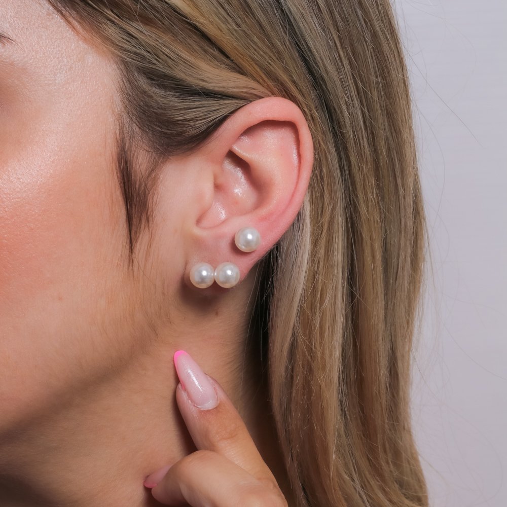 Trio-285-Do Trio De Brincos De Pérola (8mm)