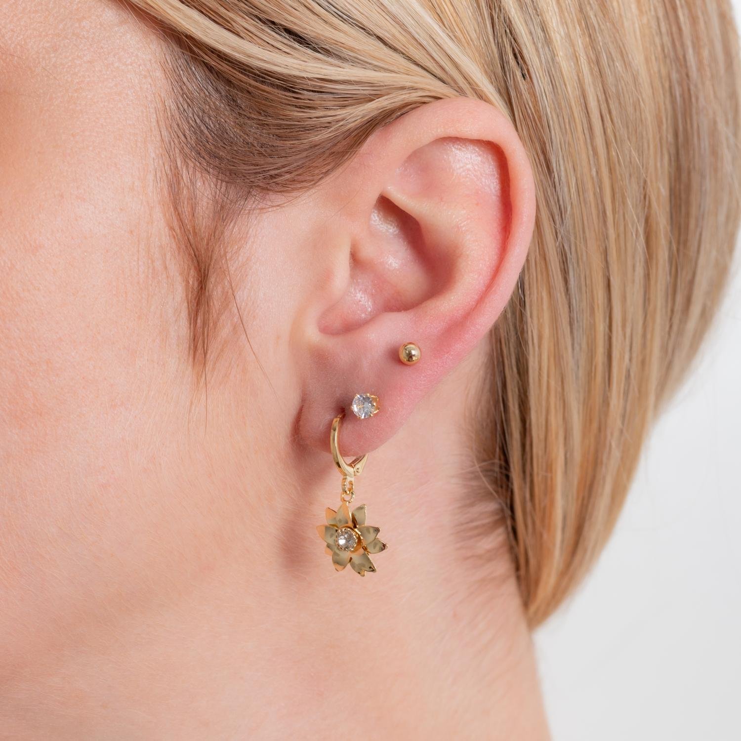 Trio-456-Fo Trio Bolinha, Ponto De Luz E Argolinha De Flor