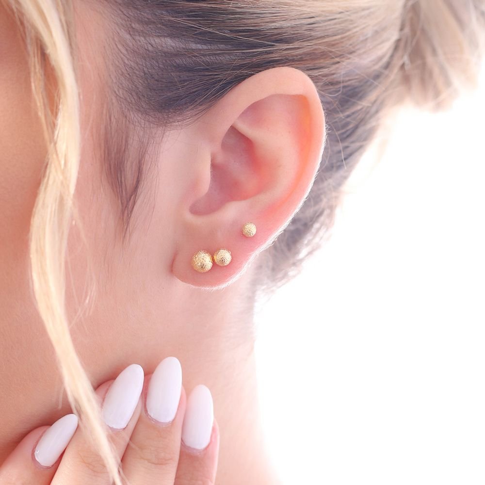 Trio-58-Do Trio De Brincos Bolinhas Fosca (4mm/5mm/6mm).