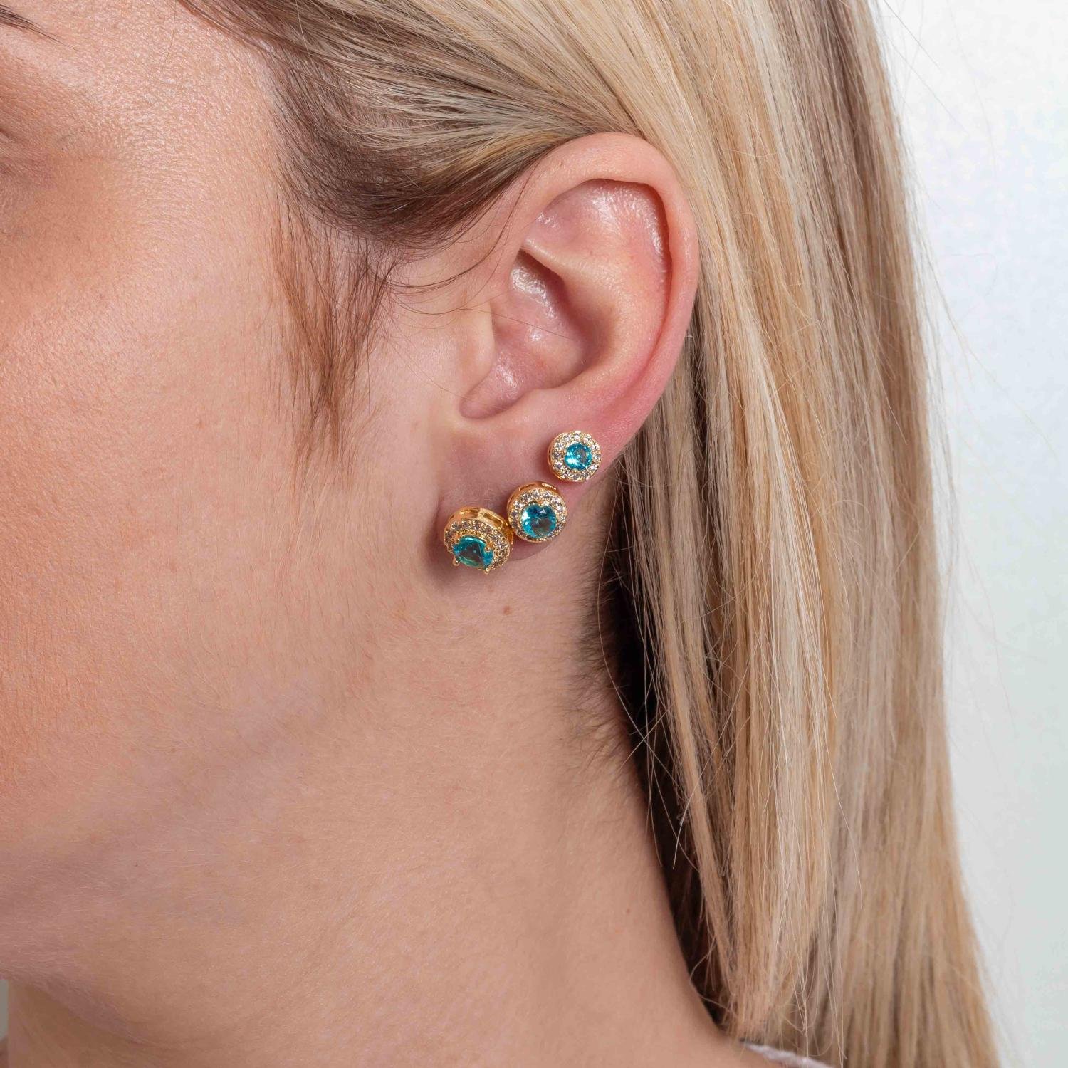 Trio-585-Do Trio De Brincos Cravejados Azul 