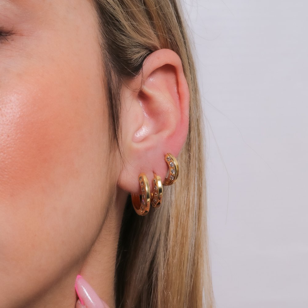 Trio-691-Do Trio De Brincos De Argolinhas Articuladas Cravejadas