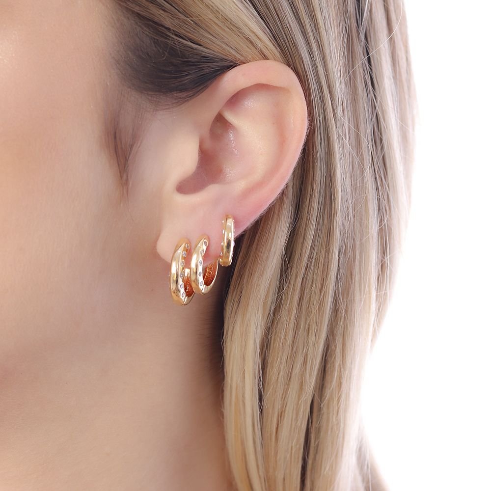 Trio-772-Do Trio De Brincos De Argolas Articuladas Cravejadas De Zircônias Cristais Trio-772-Do Trio De Brincos De Argolas Articuladas Cravejadas De Zircônias Cristais