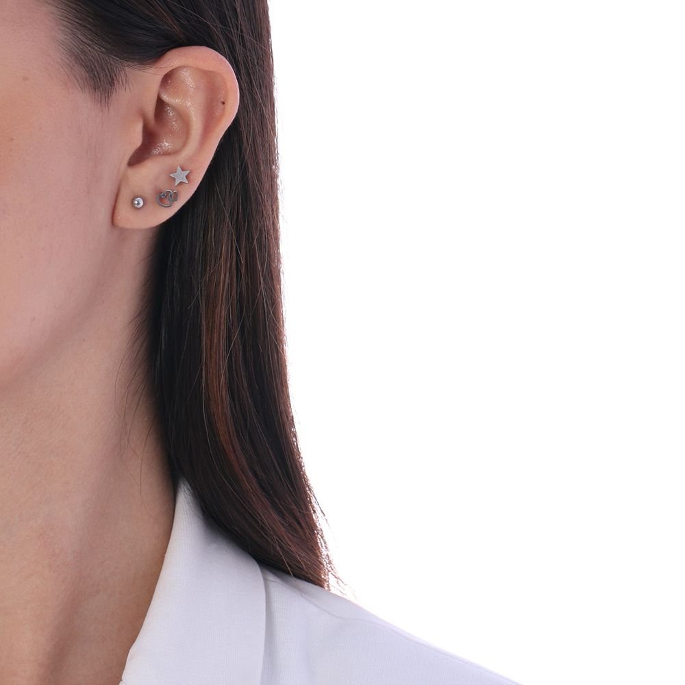 Trio-Bra-350 (Aço Inox)Trio De Corações, Estrela E Bolinha